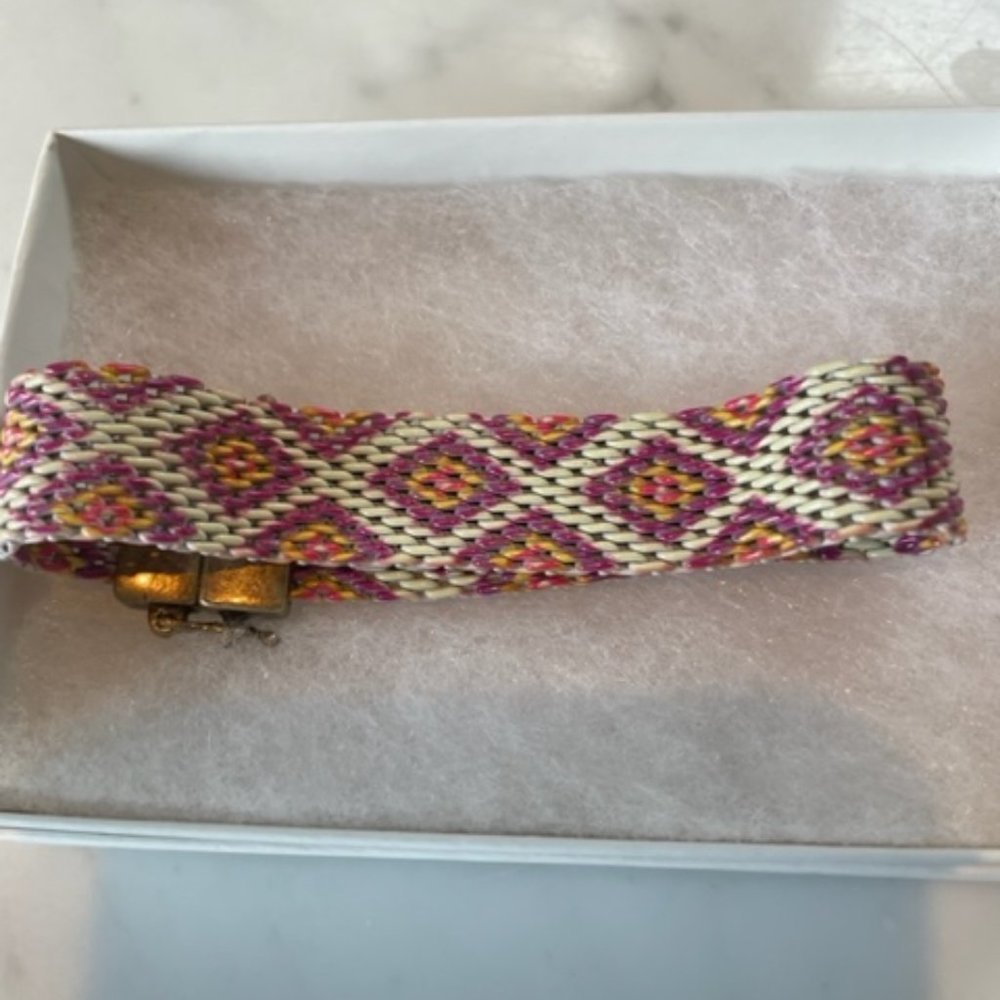 Lucky Brand brass & enameled mesh bracelet Purple triangles